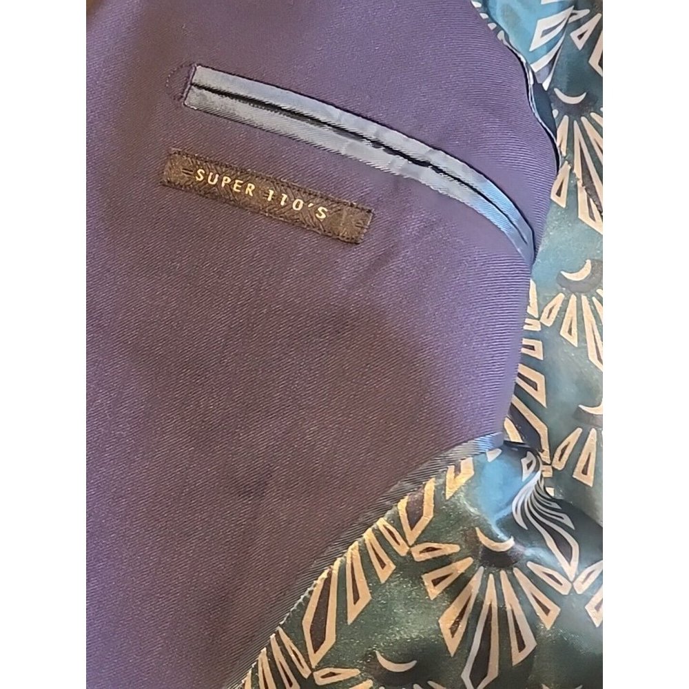 Men's Ted Baker London Sz. 38R Blazer sport Coat Wool Super 110's 2 Button Navy - Picture 8 of 15